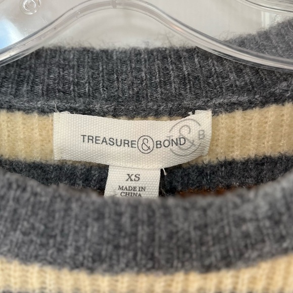 NWT Treasure & Bond Stripe Crewneck Sweater Multi Colour XS - Picture 8 of 15